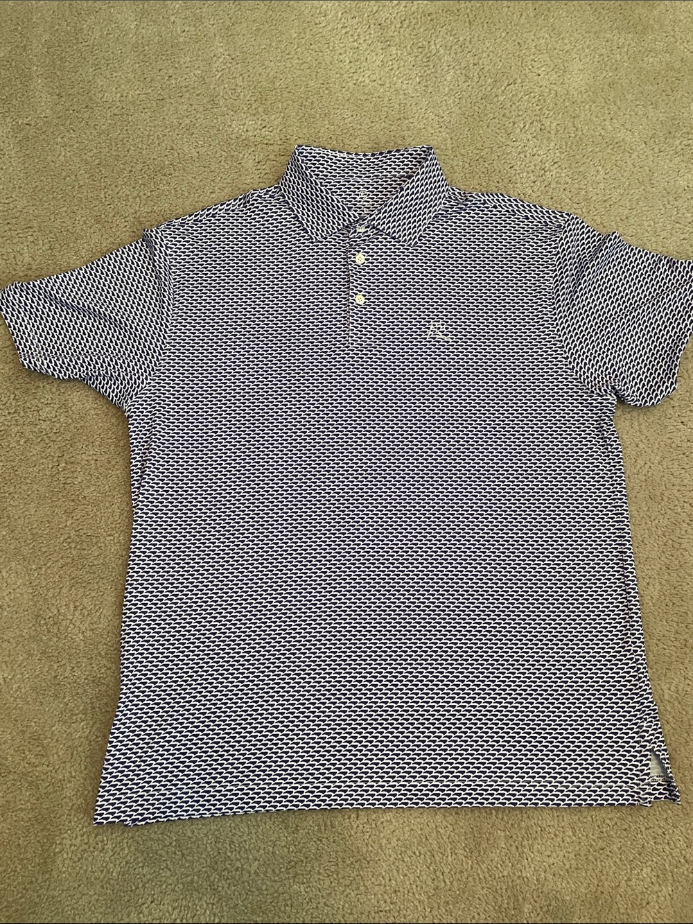 NWOT Rhoback Purple & White North Carolina Destination Polo
